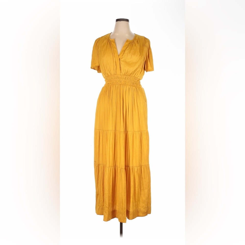 Anthropologie Somerset Satin Edition in Mango Midi Maxi Dress XL - Picture 2 of 5